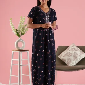 floral cotton nighty – soft comfort wear
