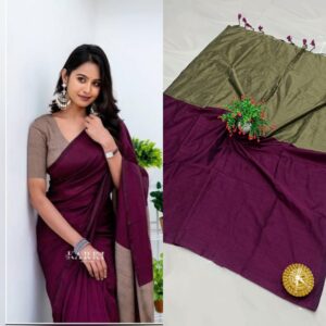 Special  Dual Tone Khadi pure cotton sarees**