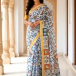 PRINTED WORK KERALA COTTON SAREES KGR Family collections