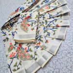 PRINTED WORK KERALA COTTON SAREES KGR Family collections