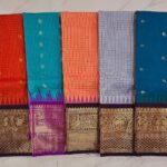 premium quality and elegant checked strips silk sarees KGR Family collections
