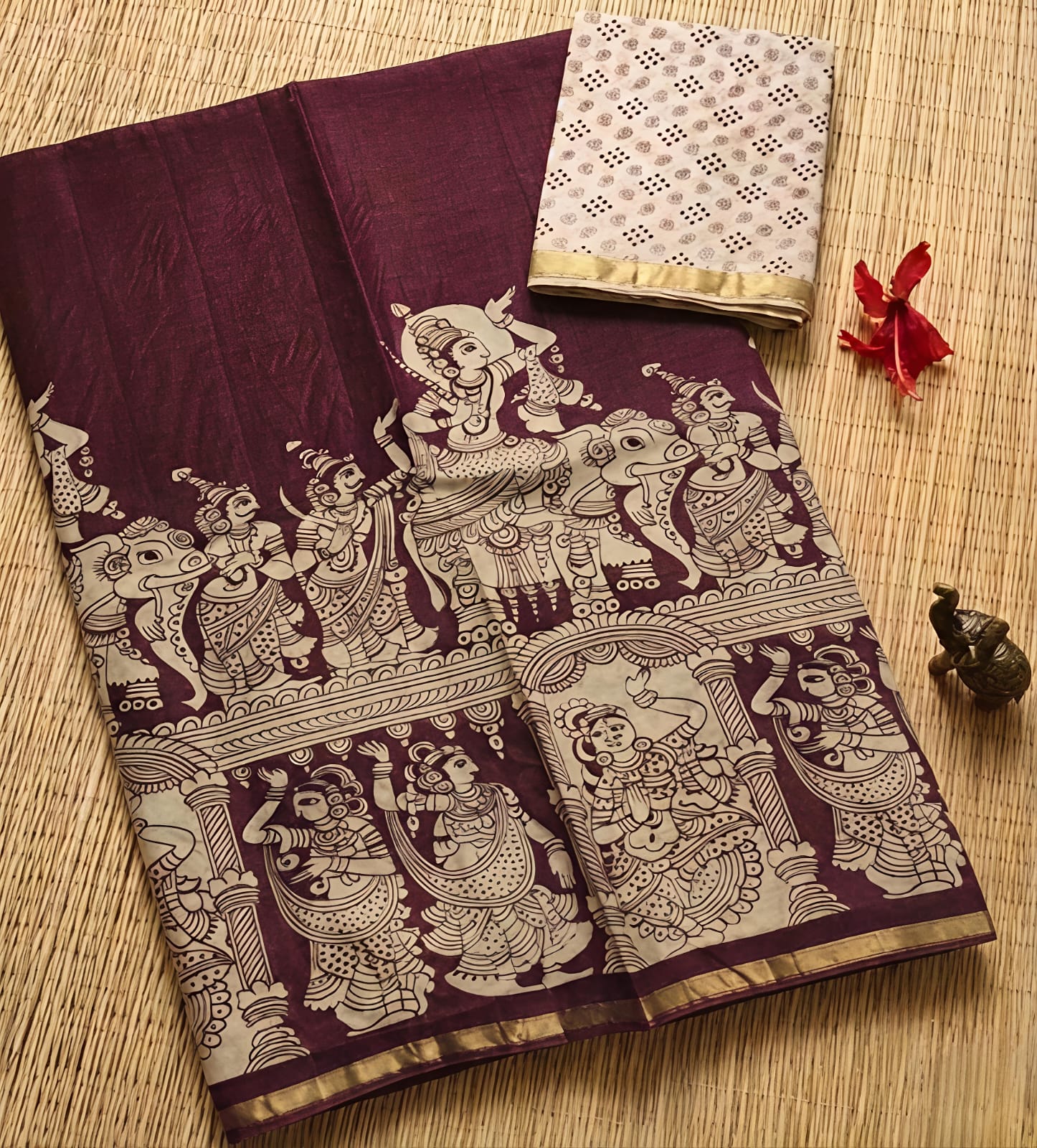 *Lilen cotton kalamkari  design sarees*