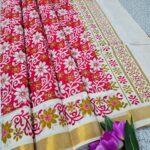 PRINTED WORK Kerala COTTON SAREES KGR Family collections