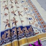 PRINTED WORK Kerala COTTON SAREES KGR Family collections