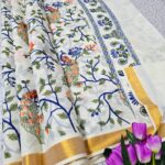 PRINTED WORK Kerala COTTON SAREES KGR Family collections