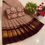 New Arrival of Premium Pure Cotton Sarees with Kalamkari Blouse ... KGR Family collections