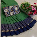 New Arrival of Premium Pure Cotton Sarees with Kalamkari Blouse ... KGR Family collections