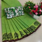 New Arrival of Premium Pure Cotton Sarees with Kalamkari Blouse ... KGR Family collections