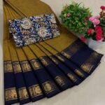 New Arrival of Premium Pure Cotton Sarees with Kalamkari Blouse ... KGR Family collections