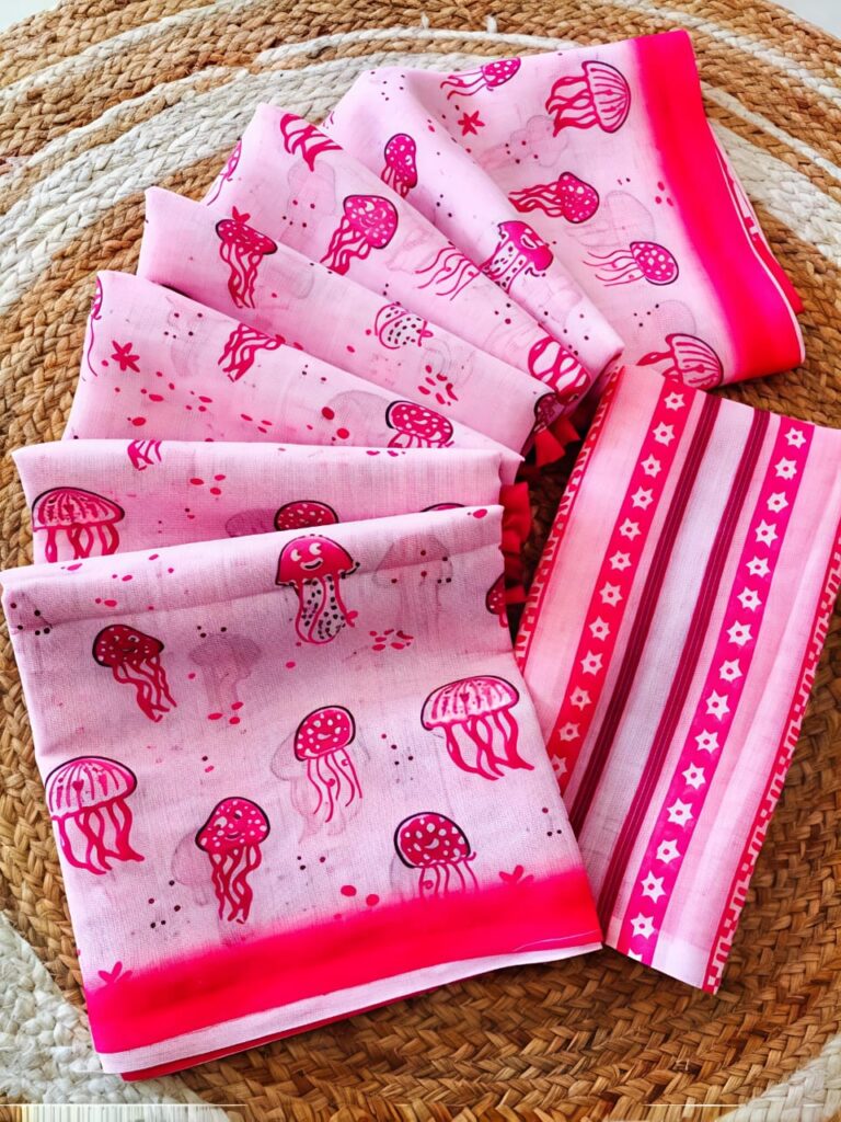 *Soft and lightweight* *linen cottton sarees KGR Family collections