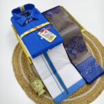 *_ELITE BRIDAL PICK &PICK FANCY KUPERA SILK SAREES & COTTON SHIRT WITH SILK COTTON DOTHI MATCHING SET_* KGR Family collections