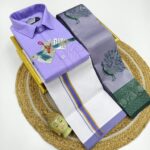 *_ELITE BRIDAL PICK &PICK FANCY KUPERA SILK SAREES & COTTON SHIRT WITH SILK COTTON DOTHI MATCHING SET_* KGR Family collections