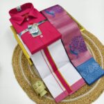*_ELITE BRIDAL PICK &PICK FANCY KUPERA SILK SAREES & COTTON SHIRT WITH SILK COTTON DOTHI MATCHING SET_* KGR Family collections