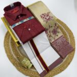 *_ELITE BRIDAL PICK &PICK FANCY KUPERA SILK SAREES & COTTON SHIRT WITH SILK COTTON DOTHI MATCHING SET_* KGR Family collections