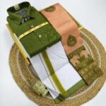 *_ELITE BRIDAL PICK &PICK FANCY KUPERA SILK SAREES & COTTON SHIRT WITH SILK COTTON DOTHI MATCHING SET_* KGR Family collections