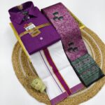 *_ELITE BRIDAL PICK &PICK FANCY KUPERA SILK SAREES & COTTON SHIRT WITH SILK COTTON DOTHI MATCHING SET_* KGR Family collections