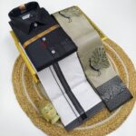*_ELITE BRIDAL PICK &PICK FANCY KUPERA SILK SAREES & COTTON SHIRT WITH SILK COTTON DOTHI MATCHING SET_* KGR Family collections