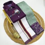 *_ELITE BRIDAL PICK &PICK FANCY KUPERA SILK SAREES & COTTON SHIRT WITH SILK COTTON DOTHI MATCHING SET_* KGR Family collections