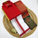 *_ELITE BRIDAL PICK &PICK FANCY KUPERA SILK SAREES & COTTON SHIRT WITH SILK COTTON DOTHI MATCHING SET_* KGR Family collections