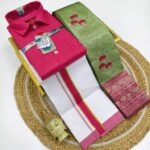 *_ELITE BRIDAL PICK &PICK FANCY KUPERA SILK SAREES & COTTON SHIRT WITH SILK COTTON DOTHI MATCHING SET_* KGR Family collections