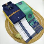 *_ELITE BRIDAL PICK &PICK FANCY KUPERA SILK SAREES & COTTON SHIRT WITH SILK COTTON DOTHI MATCHING SET_* KGR Family collections