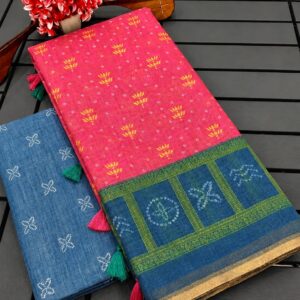 Premium Quality Linen Cotton Saree